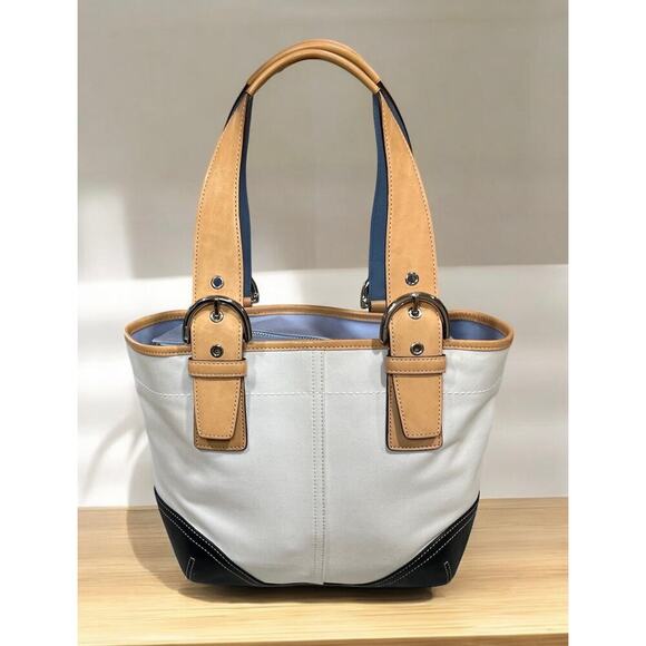 Vintage Coach 9510 Soho Twill Tote Bag & Small Twill Wristlet - Picture 3 of 14